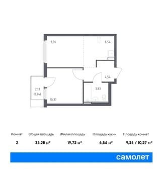 Продаем однокомнатную квартиру, 35.28 м², 12 мин. до метро на транспорте, этаж 8 из 14. Фото 1