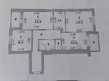 Продажа трехкомнатной квартиры, 70 м², этаж 1 из 5. Фото 3