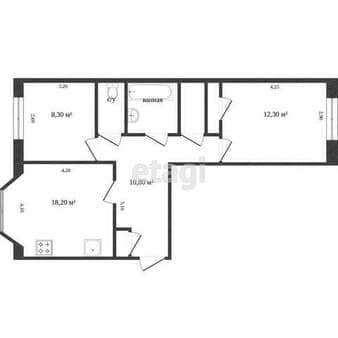 Продажа двухкомнатной квартиры, 64 м², этаж 1 из 5. Фото 8