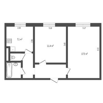 Продам двухкомнатную квартиру, 48.3 м², этаж 5 из 5. Фото 13
