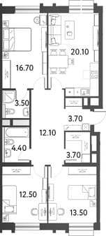 Продается трехкомнатная квартира, 90.2 м², 10 мин. до метро пешком, этаж 2 из 10. Фото 1