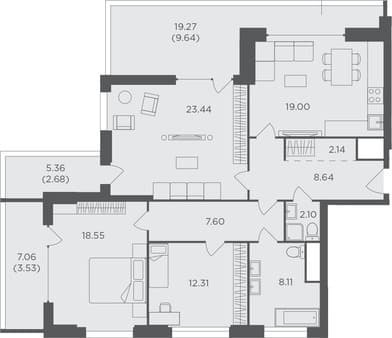 Продать трехкомнатную квартиру, 117.74 м², 10 мин. до метро пешком, этаж 25 из 28. Фото 1