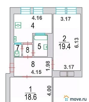 Объявление о продаже двухкомнатной квартиры, 62.9 м², этаж 1 из 3. Фото 2