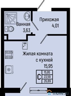 Продажа шестикомнатной квартиры, 26.89 м², этаж 2 из 16. Фото 1