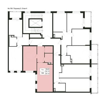 Продать однокомнатную квартиру, 51.1 м², этаж 4 из 5. Фото 6