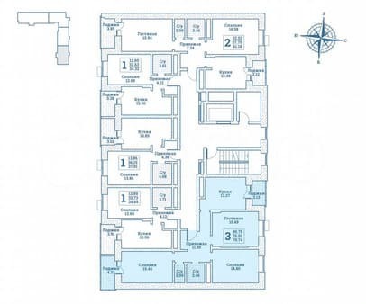 Продать трехкомнатную квартиру, 79.7 м², этаж 4 из 7. Фото 6