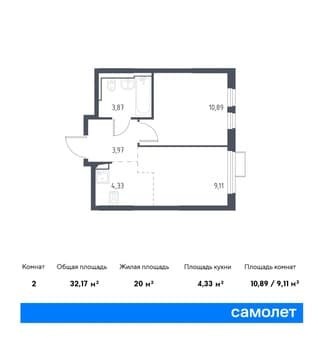 Продам однокомнатную квартиру, 32.17 м², 12 мин. до метро на транспорте, этаж 14 из 14. Фото 1