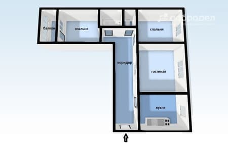 Продажа трехкомнатной квартиры, 56.7 м², этаж 9 из 9. Фото 13