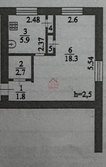 1-комн. квартира, 29.5 м²