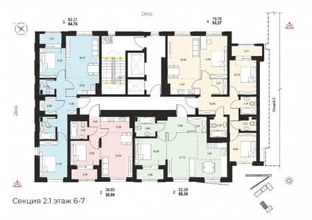 Продается четырехкомнатная квартира, 83.3 м², этаж 6 из 14. Фото 6
