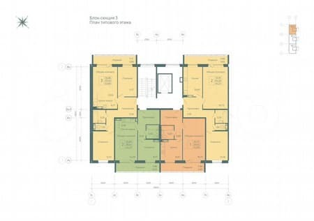 Продаем трехкомнатную квартиру, 62.9 м², этаж 9 из 10. Фото 3
