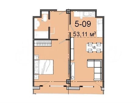 Продам двухкомнатные апартаменты, 53.1 м², этаж 7 из 15. Фото 5