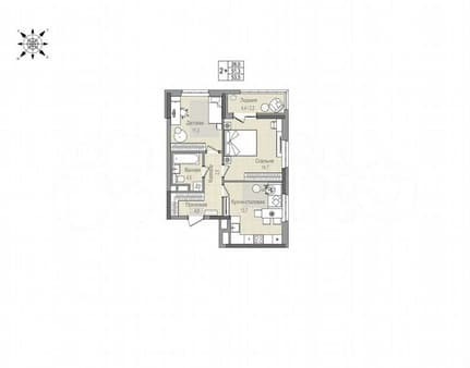 Продажа двухкомнатной квартиры, 53.5 м², этаж 19 из 24. Фото 1