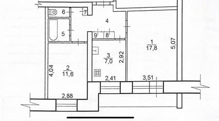 Продажа двухкомнатной квартиры, 52.5 м², этаж 8 из 9. Фото 7