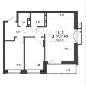 Продаем трехкомнатную квартиру, 65.45 м², этаж 2 из 17. Фото 1