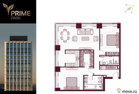 Объявление о продаже трехкомнатной квартиры, 102.7 м², этаж 2 из 41. Фото 1