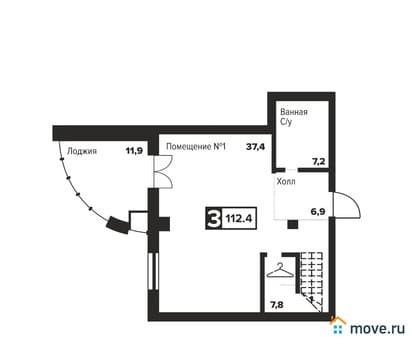 Продается двухкомнатные апартаменты, 116.9 м², этаж 26 из 29. Фото 1