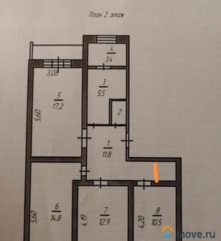 Купить трехкомнатную квартиру, 76.8 м², этаж 2 из 5. Фото 1