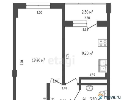 Продажа однокомнатной квартиры, 36 м², этаж 5 из 9. Фото 2