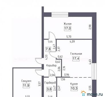 Объявление о продаже двухкомнатной квартиры, 68 м², этаж 3 из 3. Фото 2
