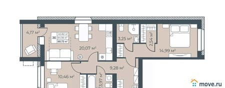 Продам трехкомнатную квартиру, 68.73 м², этаж 5 из 9. Фото 1