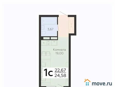 Продам однокомнатную квартиру, 24.58 м², этаж 12 из 24. Фото 1