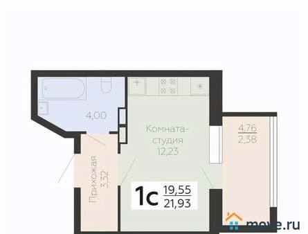 Объявление о продаже однокомнатной квартиры, 21.93 м², этаж 3 из 24. Фото 1