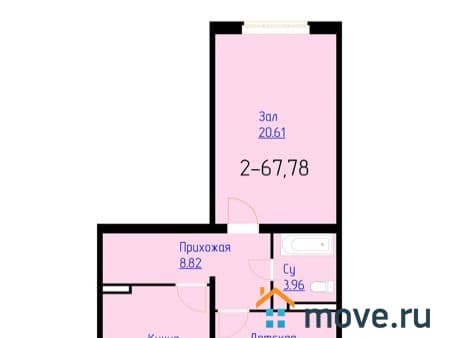 Продам двухкомнатную квартиру, 67 м², этаж 5 из 9. Фото 1