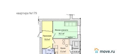 Продам однокомнатную квартиру, 47.2 м², этаж 8 из 10. Фото 1