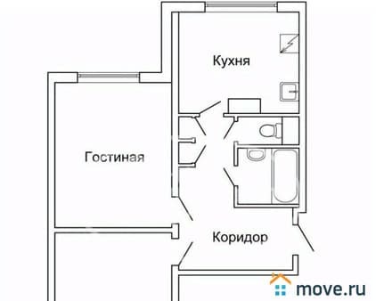 Продажа двухкомнатной квартиры, 45.2 м², этаж 1 из 5. Фото 3