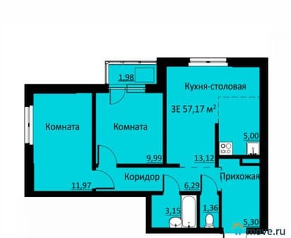 Объявление о продаже трехкомнатной квартиры, 61.27 м², этаж 4 из 16. Фото 1