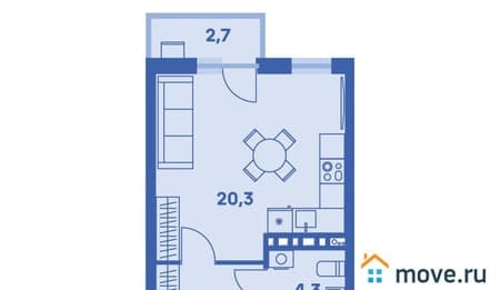 Продам однокомнатную квартиру, 31.2 м², этаж 3 из 9. Фото 7