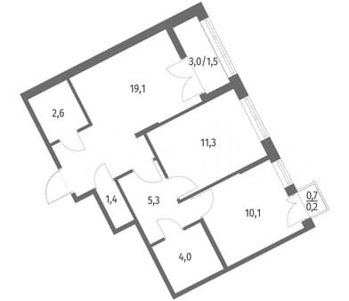 Объявление о продаже двухкомнатной квартиры, 55.5 м², этаж 11 из 12. Фото 7