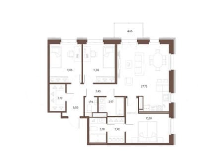 Купить трехкомнатную квартиру, 88.7 м², этаж 8 из 9. Фото 1