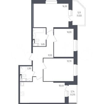 Продать четырехкомнатную квартиру, 76.2 м², этаж 8 из 23. Фото 1