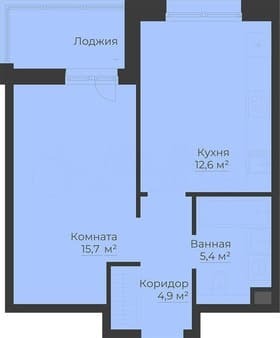 Продам однокомнатную квартиру, 42 м², этаж 5 из 8. Фото 1