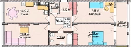 Продажа трехкомнатной квартиры, 102.3 м², этаж 5 из 6. Фото 7