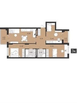 Продажа трехкомнатной квартиры, 75.5 м², этаж 1 из 4. Фото 1