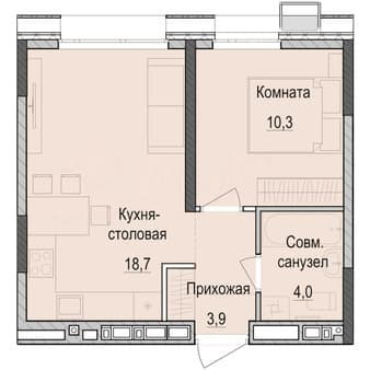 Продается однокомнатная квартира, 37.1 м², этаж 3 из 18. Фото 1