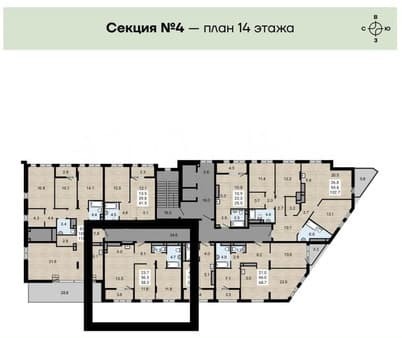 Продажа двухкомнатной квартиры, 58.3 м², этаж 14 из 14. Фото 2