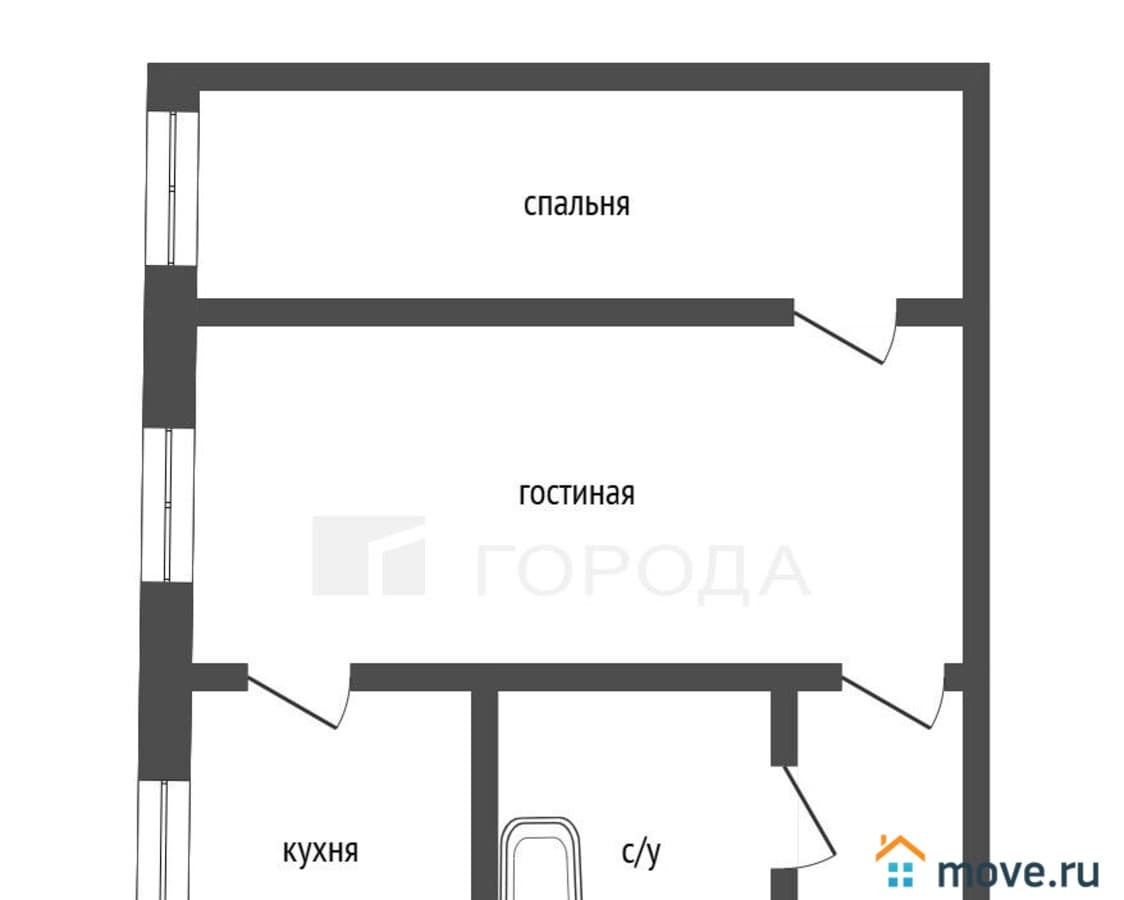 2-комн. квартира, 45.4 м²