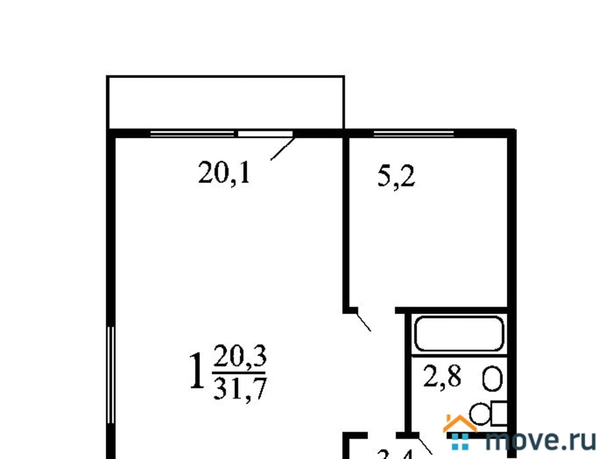 1-комн. квартира, 33 м²