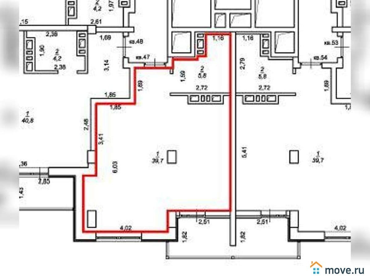 1-комн. квартира, 45.5 м²