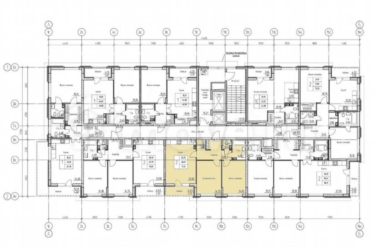 2-комн. квартира, 71.1 м²